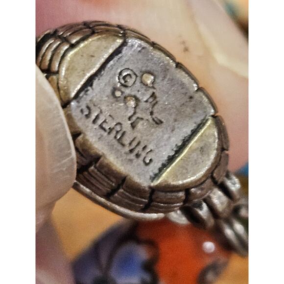 Vintage Danforth 1992 925 Sterling Silver Charms, Glass & Ceramic Moms Bracelet - Picture 6 of 10